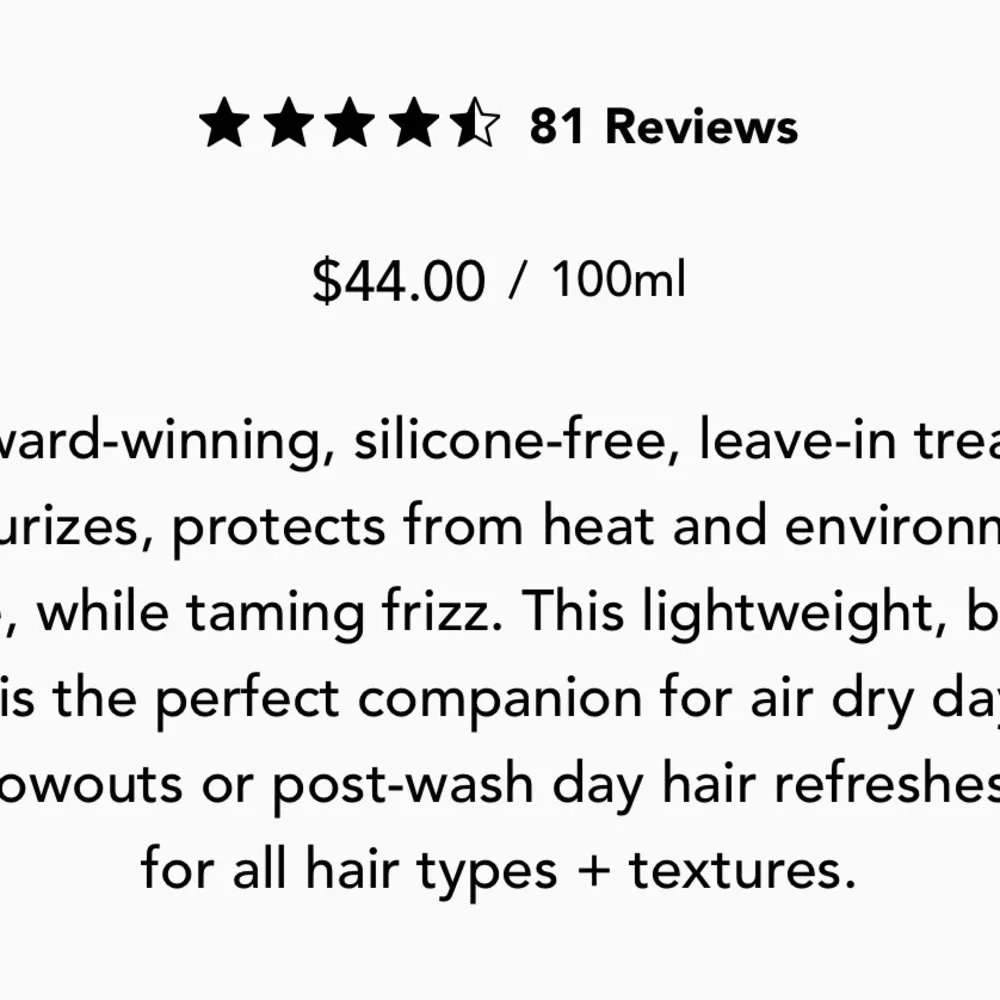 REVERIE anti frizz leave in treatment - NWT - Picture 5 of 5